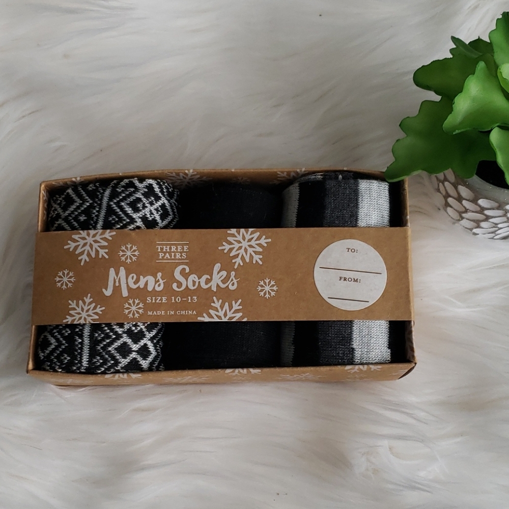 Holiday's Black Gray Dress Socks